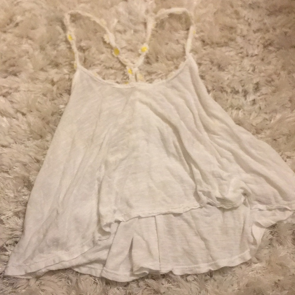 White flowy crop top